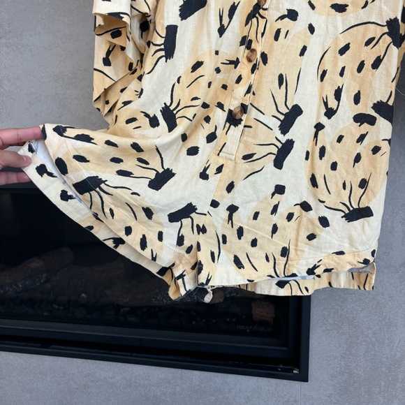 FARM Rio Bossa Banana Linen Blend Romper, Size S - Picture 11 of 15